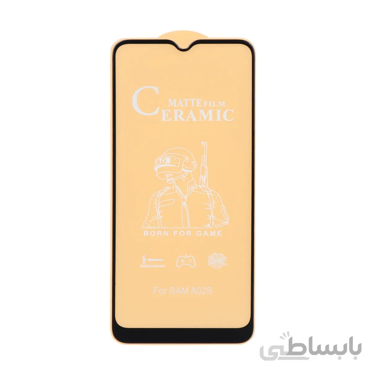 محافظ صفحه نمایش سرامیکی مات مشکی Samsung Galaxy A02S- Full Cover (بدون پک)