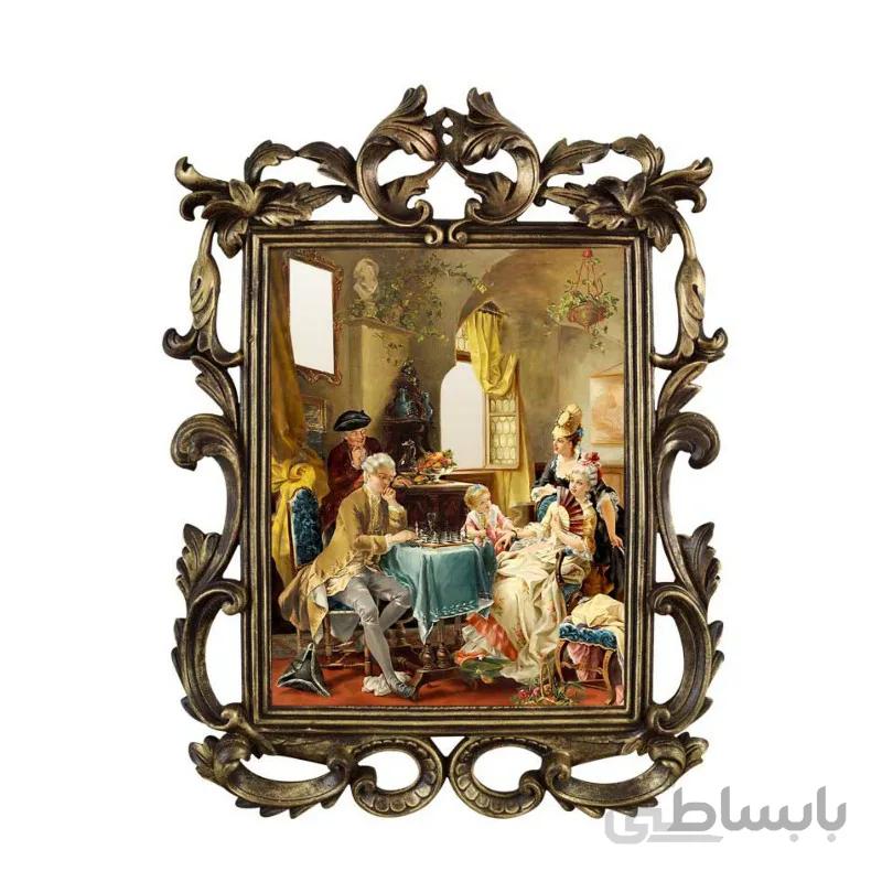 تابلو آینه ای پلی رزین لوتوس مدل THE CHESS PLAYER کد PH-70017-A2