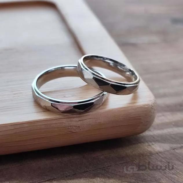 حلقه استیل تراش نقره ای