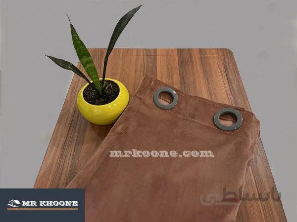 پرده آماده مخمل گارنت آجری