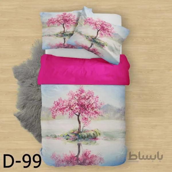 روتختی سه بعدی ساتن ابریشم ترک طرح طبیعت - کد D 99