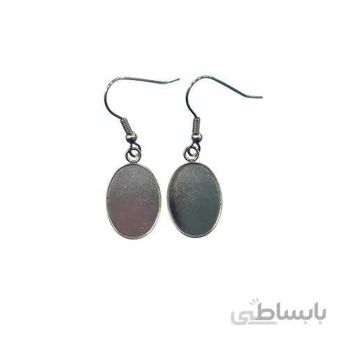 جفت گوشواره استیل بیضی