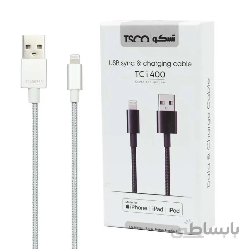 کابل آیفونی فست شارژ TSCO TC i400 2.4A 1.5m