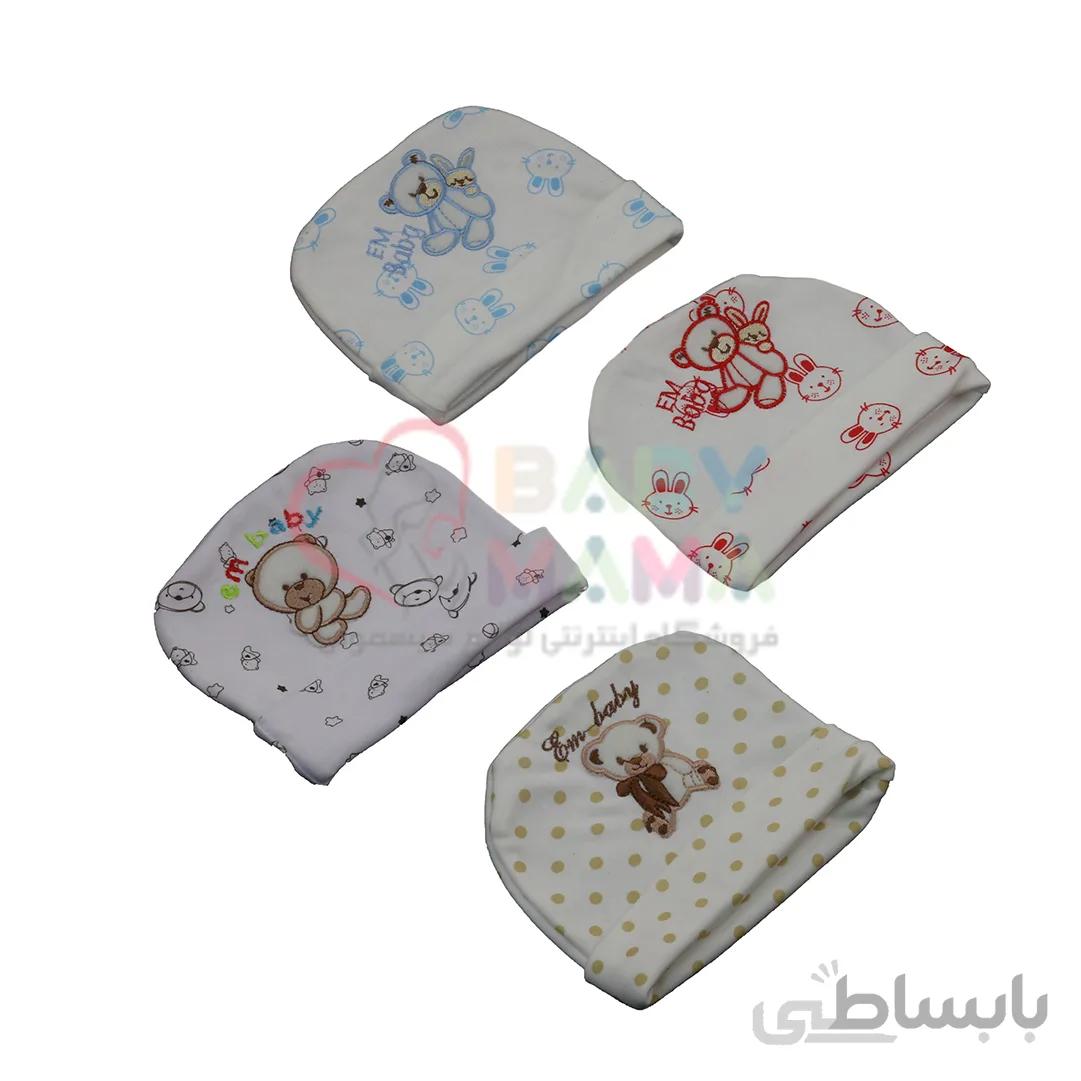 کلاه گرد em baby گلدوزی خرس