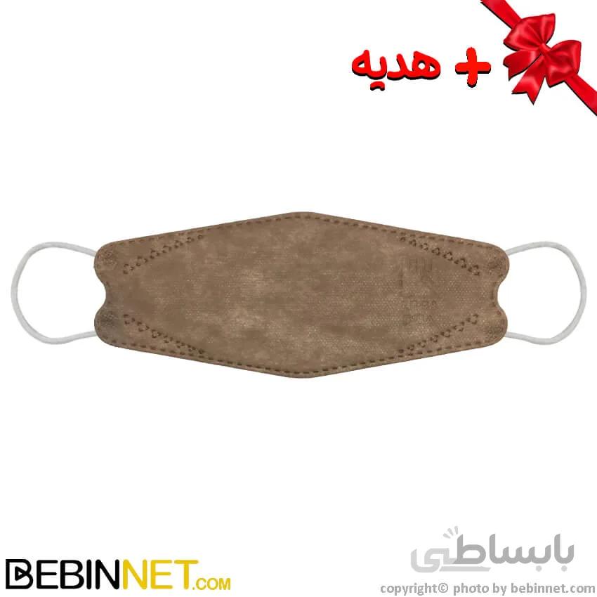 ماسک سه بعدی 4 لایه KF94 بسته 25 عددی قهوه ای