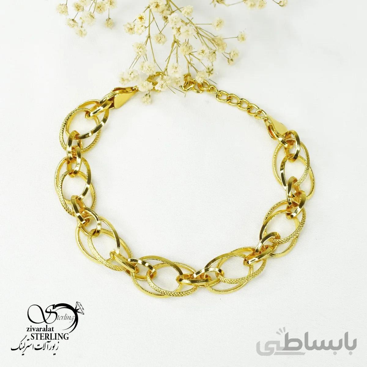 دستبند استیل زنانه طرح طلا
