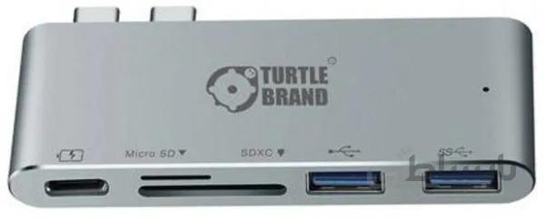 هاب چند منظوره ترتل برند - با خروجی مموری کارت ا Turtle Brand Thunderbolt 3 Multi-Port Hub with SD Card Slots - Space Gray