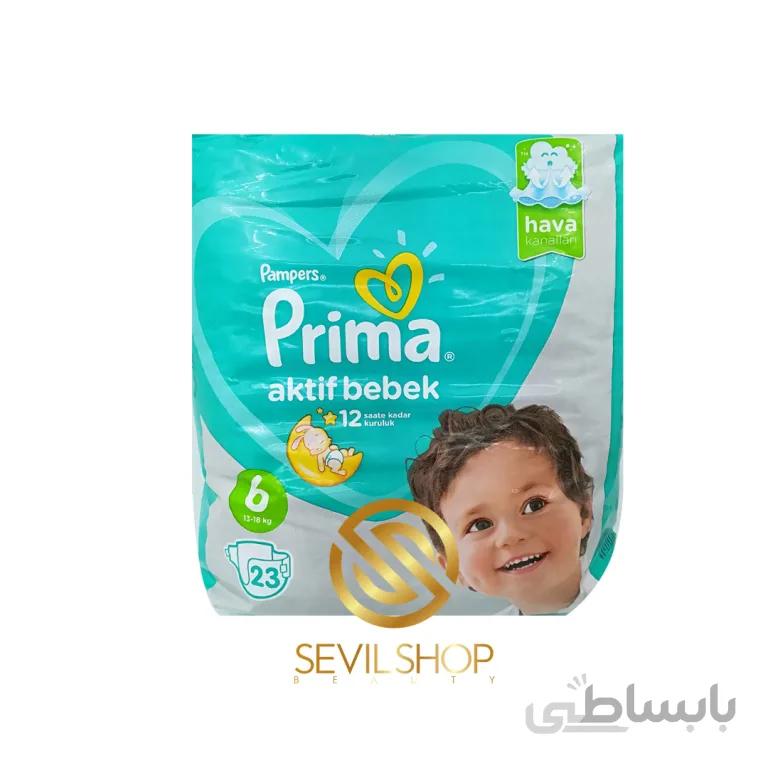 پوشک بچه پریما سایز شش 23 عددی