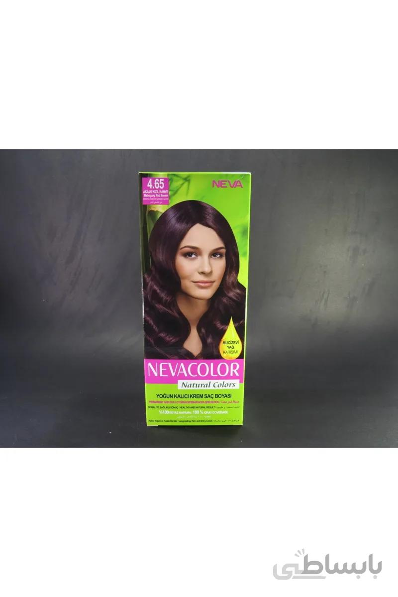 Neva Color Nevacolor Natural Colors 4.65 Akaju Red Brown Color- ست رنگ مو کرم دائمی