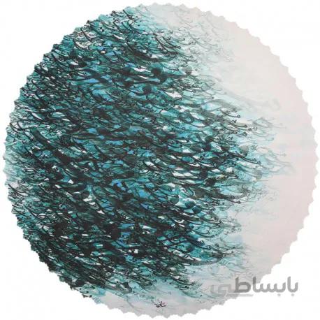 رومیزی مخمل گرد خط نقاشی استاد محمدپور2