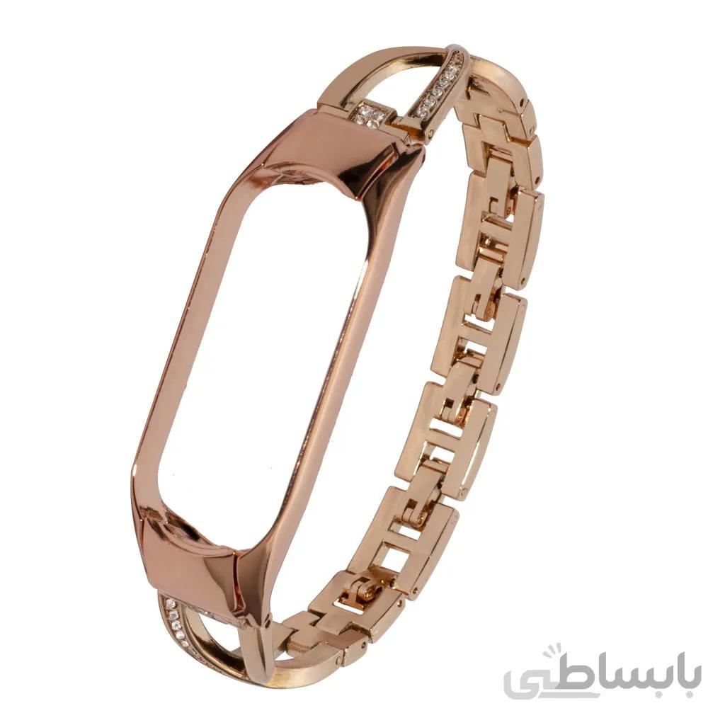 بند فلزی نگین دار مدل Diamond-1 مناسب برای مچ بند هوشمند شیائومی Mi Band 5 / 6