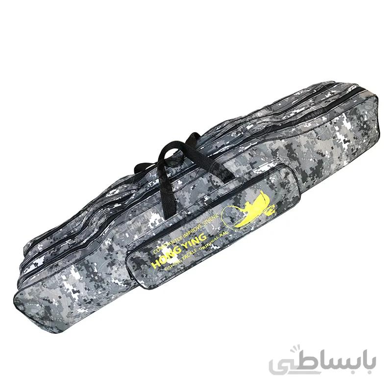 کیف لنسر ماهیگیری سه زیپ Hong Ying طرح استتار طوسی