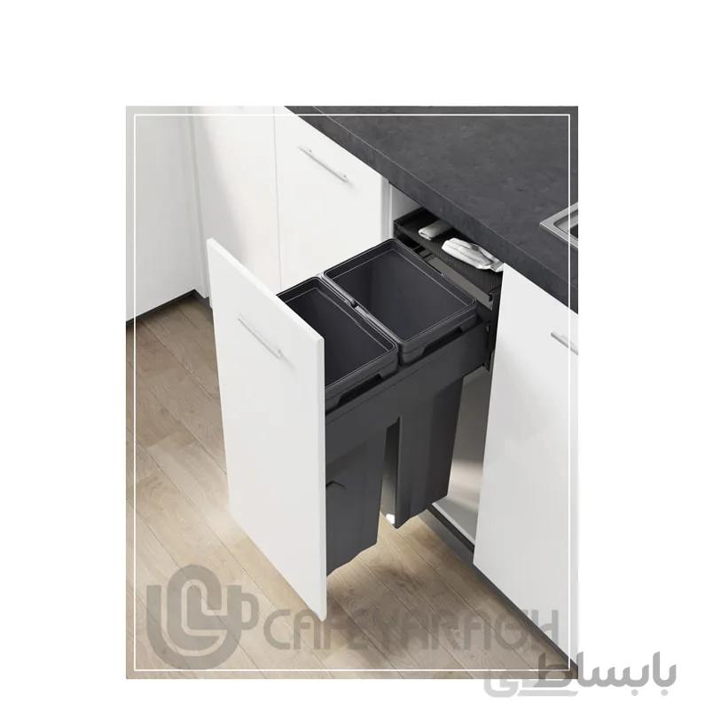 سطل زباله کابینت دوقلو ملونی مدل 9018 (سری Max Bin)