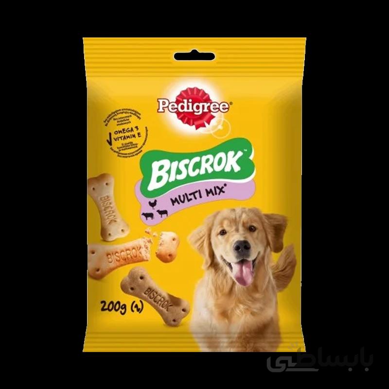 تشویقی سگ پدیگری مدل Biscrok Multi Mix وزن 200 گرم