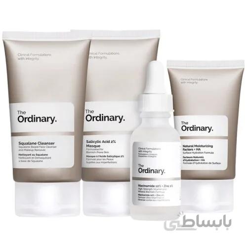 ست بالانس اوردینری مدل The Ordinary Balance Set | پوست چرب و جوش دار | کلینزر شوینده + ماسک سالیسیلیک اسید + سرم نیاسینامید + کرم مرطوب کننده هیالورونیک اسید