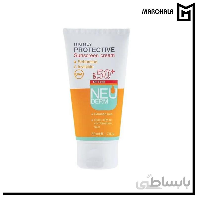 کرم ضد آفتاب فاقد چربی نئودرم مدل Highly Protective Max Tinted SPF50 حجم 50 میلی لیتر