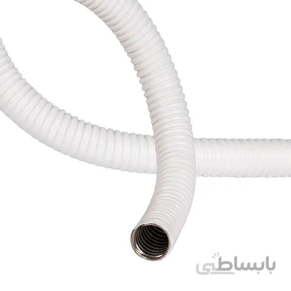 لوله فلکسی خرطومی روکش دار فلزی سایز 25 سفید