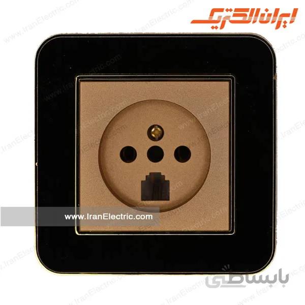 پریز تلفن دوکاره ارس متال طلایی