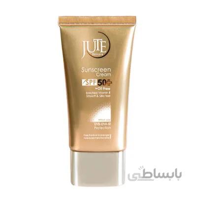 کرم ضد آفتاب بی رنگ SPF 50 ژوت مناسب پوست چرب Jute Sunscreen Cream For Oily Skin With SPF50