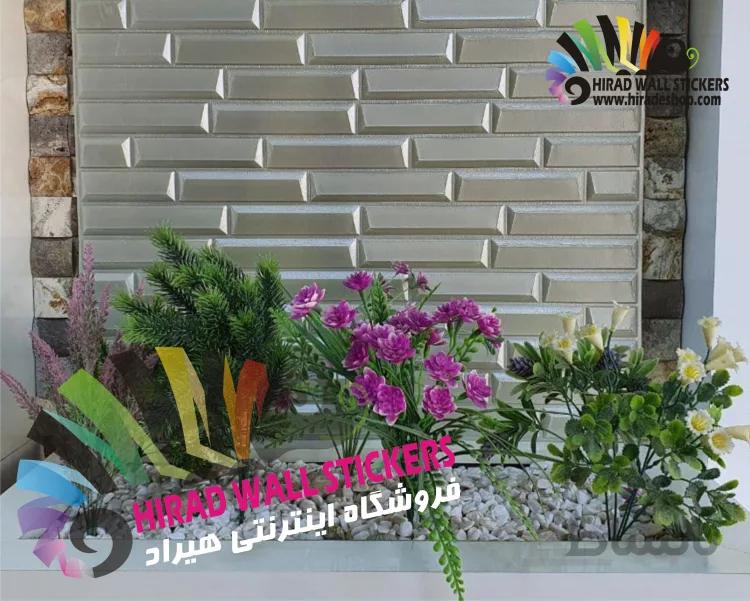 دیوار پوش فومی پشت چسبدار ایرانی طرح شمشه نقره ای