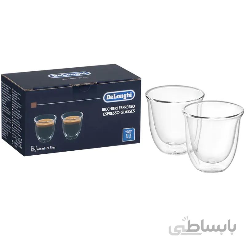 فنجان دوجداره 2 عددی دلونگی اسپرسو مدل Wall Glasses ا De'Longhi Espresso Wall Glasses Double