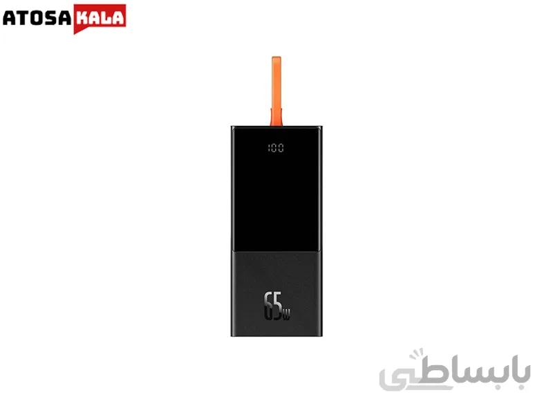 پاوربانک ظرفیت 20000mAh فست شارژ باسئوس Baseus مدل Elf Digital Display PPJL000001 توان 65 وات با کابل متصل تایپ سی ا Baseus Power Bank Elf Digital Display 20000mAh PPJL000001
