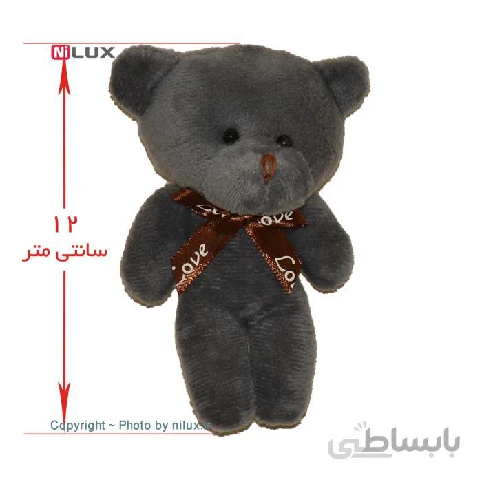 عروسک آویز مدل خرس طوسی ارتفاع 12 سانتی متر