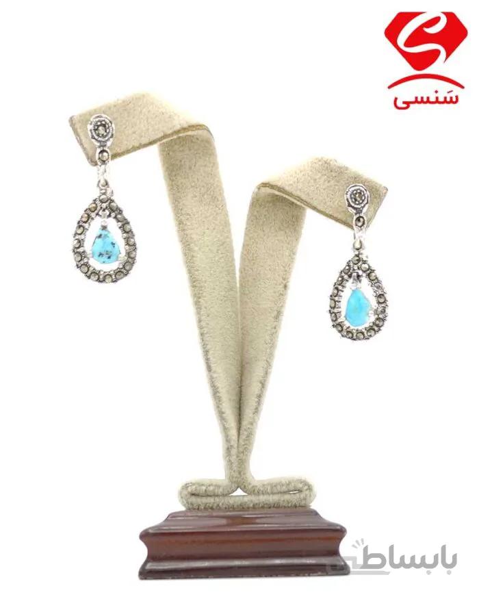 گوشواره نقره فیروزه کد25