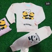 بلوز شلوار بچه گانه پاییزه دخترانه مدل پاندا کد 6140 فروشگاه اینترنتی بچه شیک