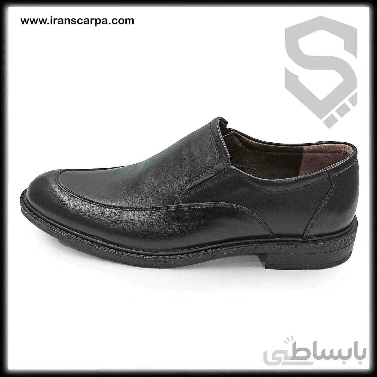 کفش مجلسی مردانه چرم مدل شیدو بی بند