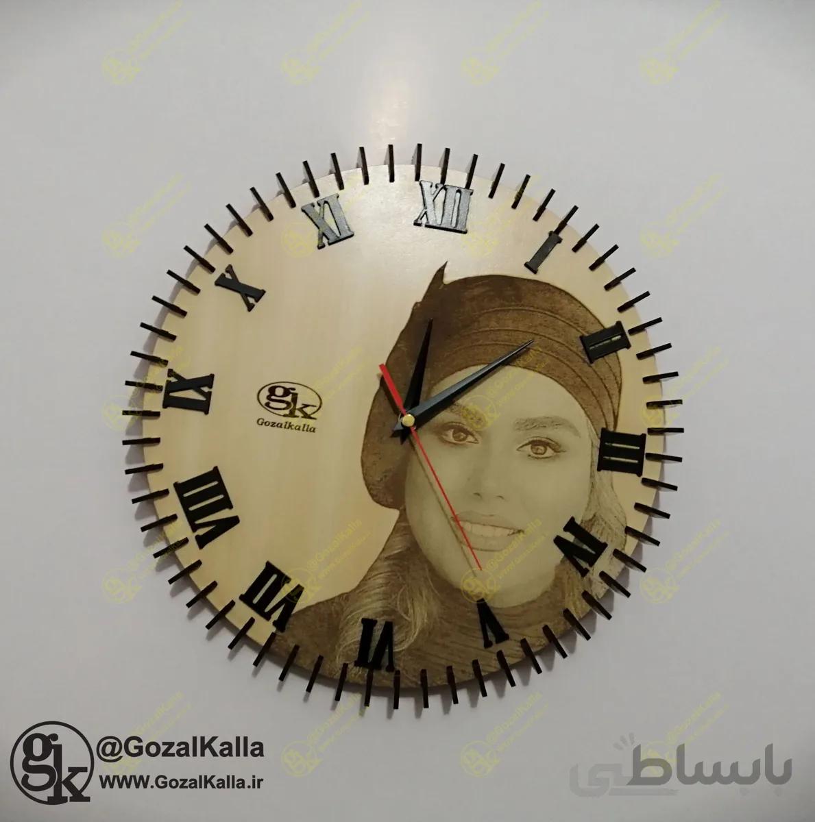 ساعت دیواری چهره – ساعت دیواری حک چهره