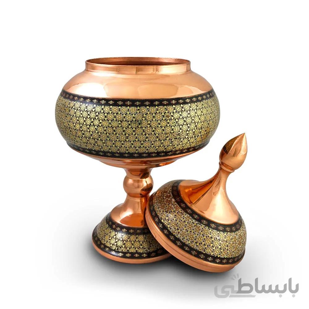 شکلات خوری مس و خاتم 27 سانتی