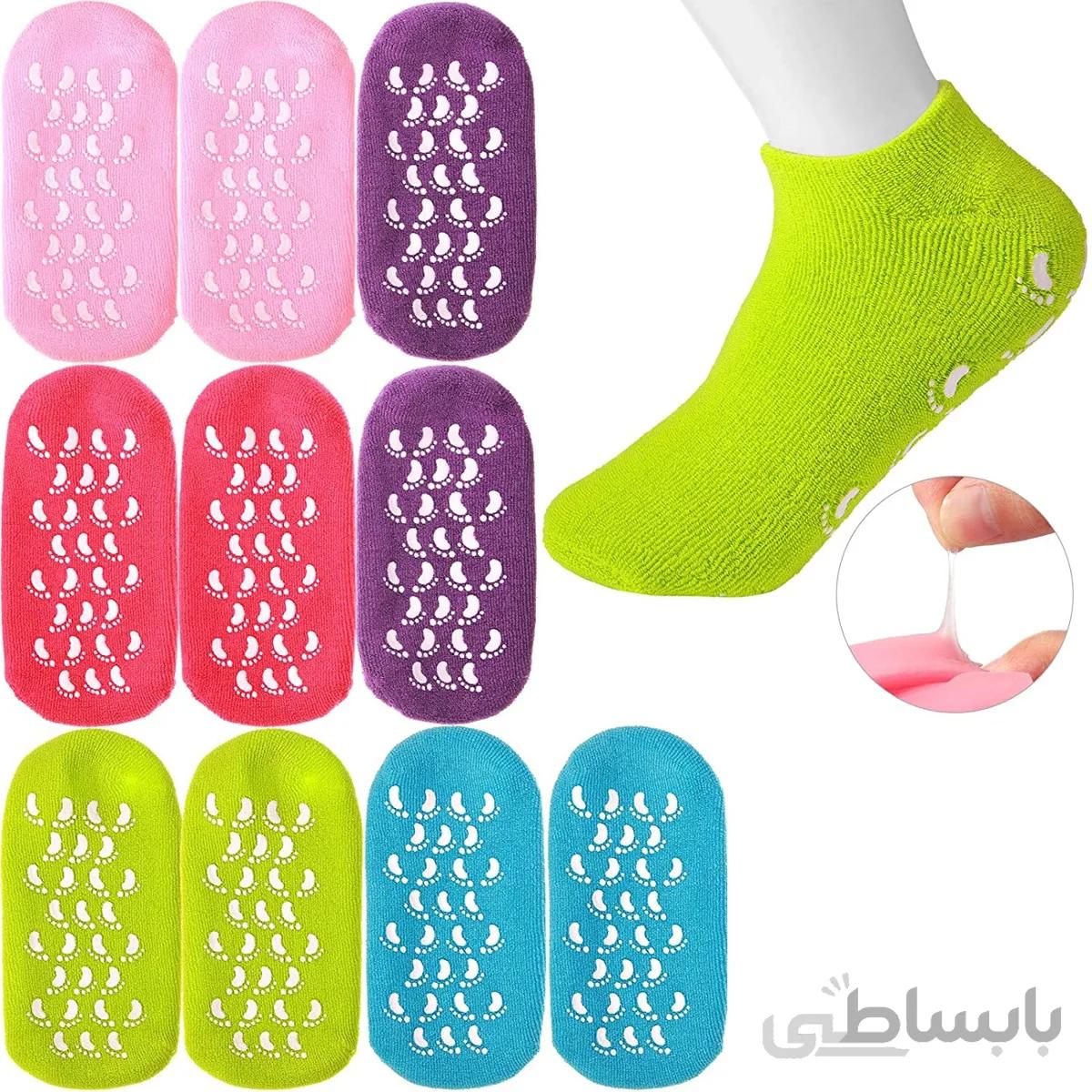 جوراب پاپوش طبی زنانه مراقبت و ضد ترک پا spa gel socks