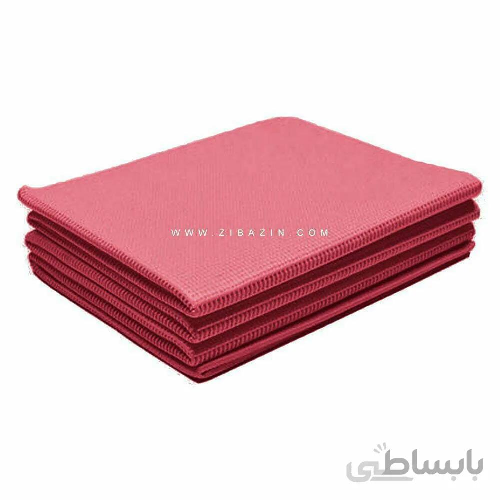 مت یوگا و پیلاتس (PVC) تاشو : سرخآبی + کاور رایگان