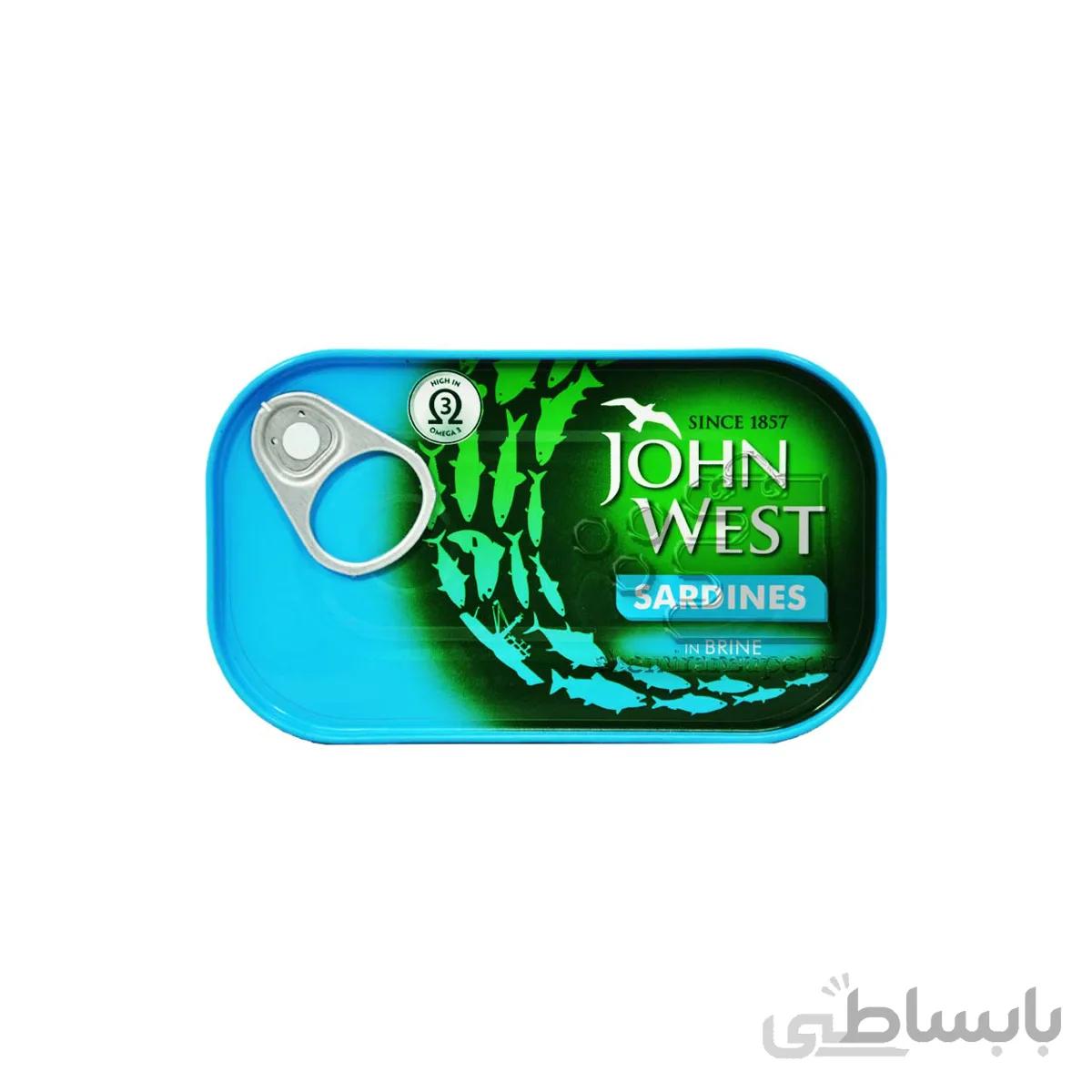 کنسرو ماهی ساردین در آب نمک ۱۲۰ گرم جان وست – john west