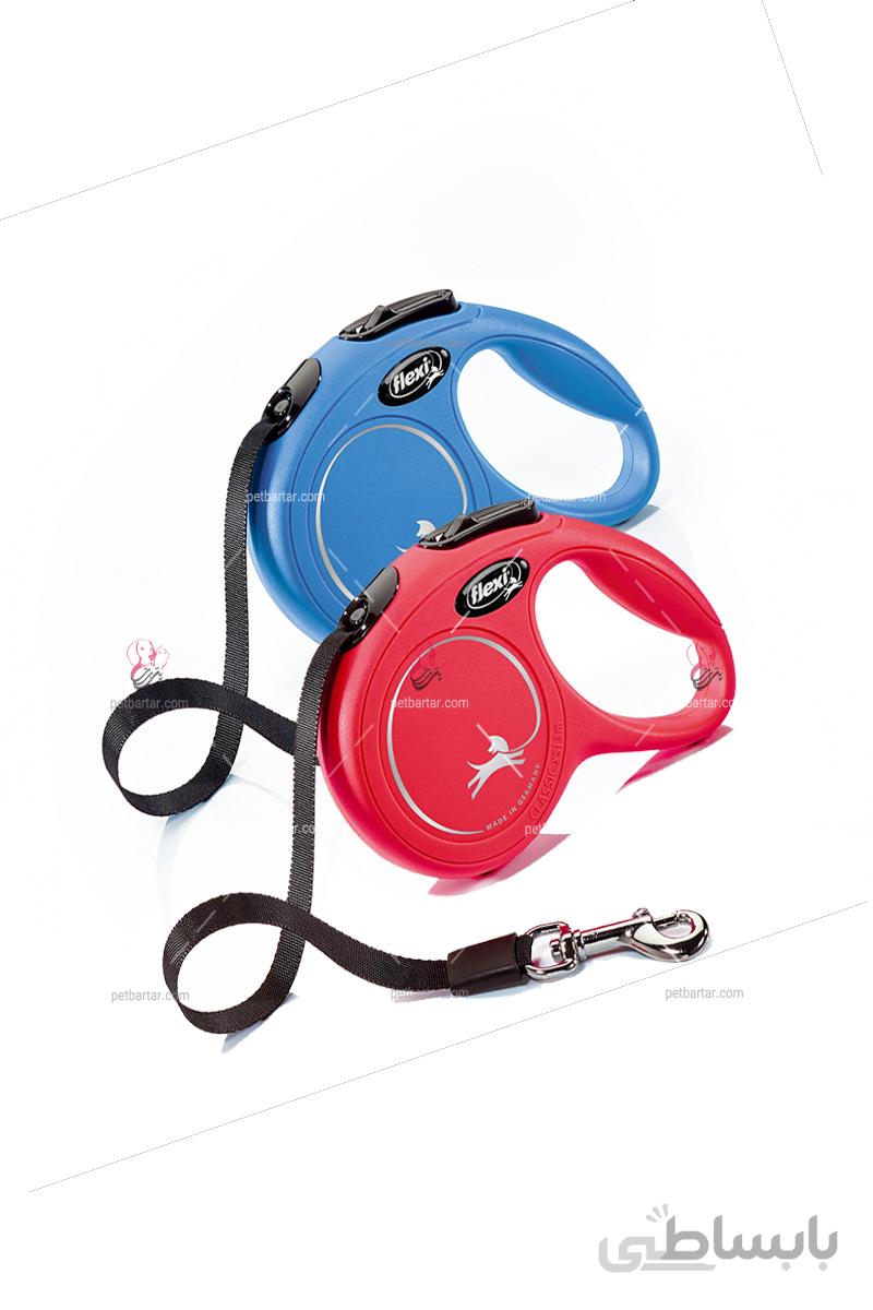 بند قلاده ۳ متری نواری مدل نیو کلاسیک XS فلکسی | Flexi Dog Retractable Cord Leash