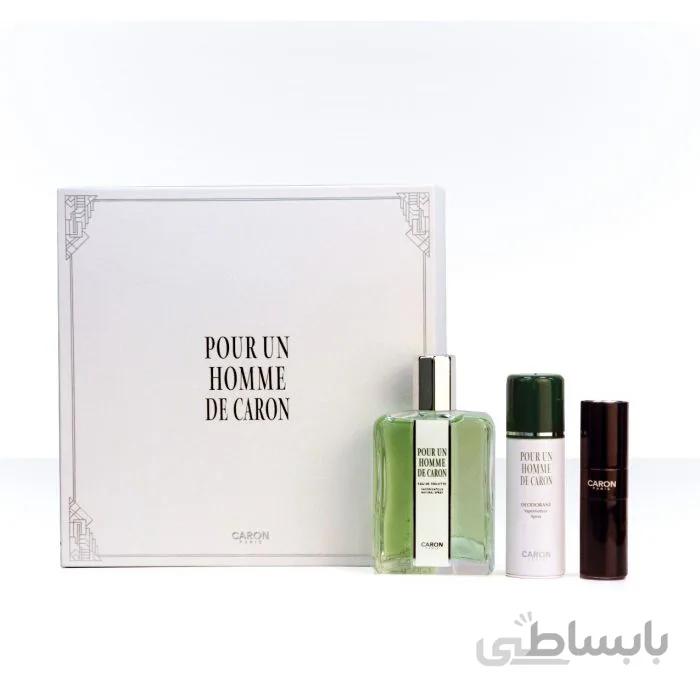 ست عطر ادکلن مردانه کارون پوران هوم عطر شاه ادوتویلتPOUR UN HOMME DE CARON SET OF EDT