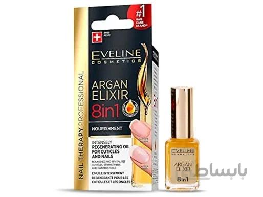 لاک روغن احیا کننده اولاین مدل Eveline Argan Elixir 8in1 Intesely حجم 12 میل