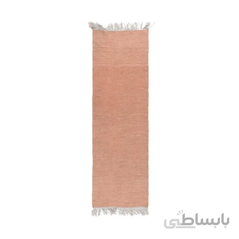 گلیم ساده دستباف طرح خلوت رنگ گلبهی