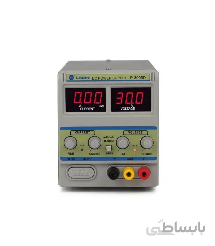 منبع تغذیه سانشاین ۳۰ولت/ ۵آمپر (+پراب) SUNSHINE P-3005D ا تکی/ عمده