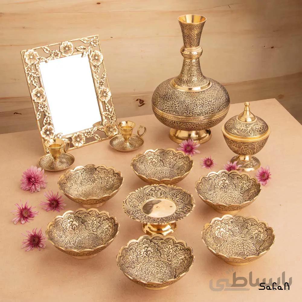 ست هفت سین برنجی طلایی کد 248