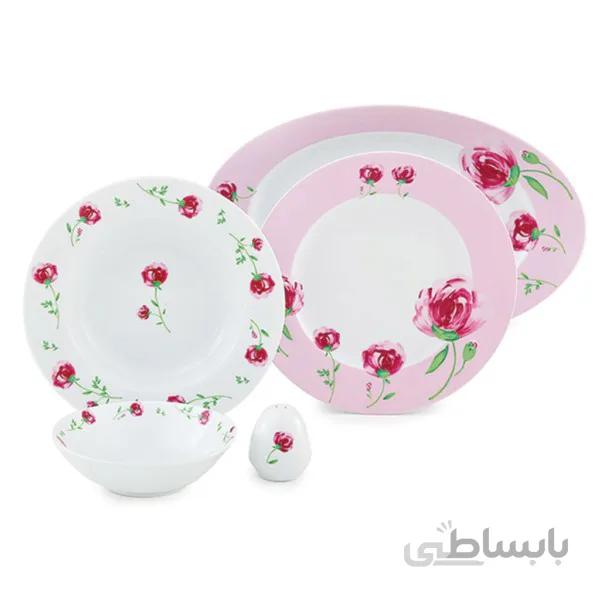 سرویس 28پارچه چینی زرین پینک رز درجه یک