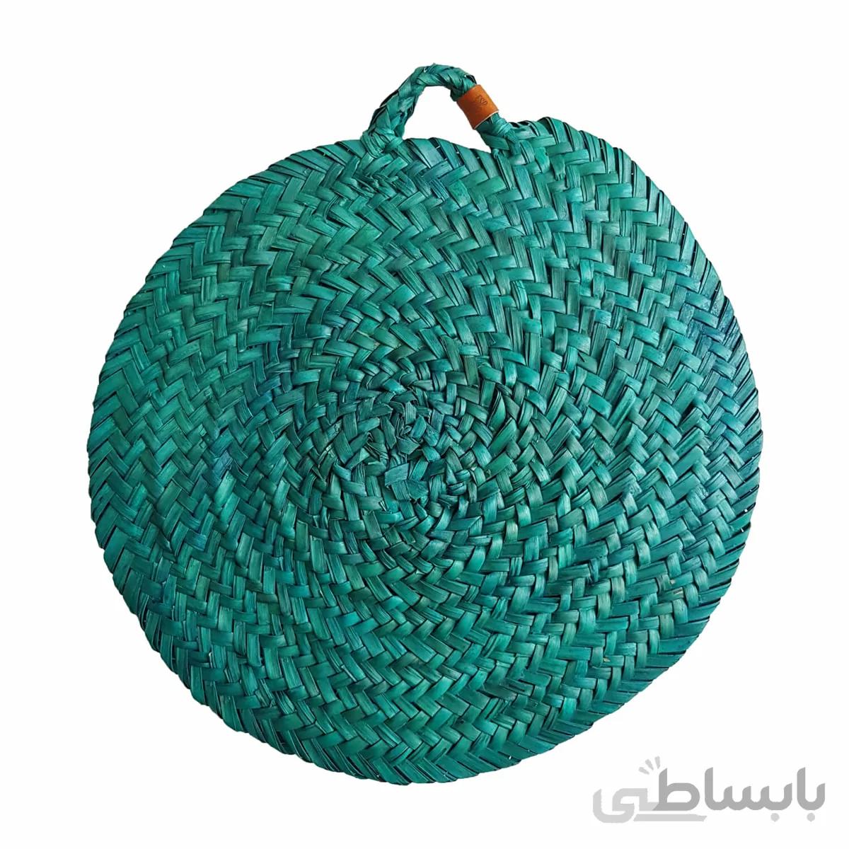زیر بشقابی حصیری رنگی - سبز