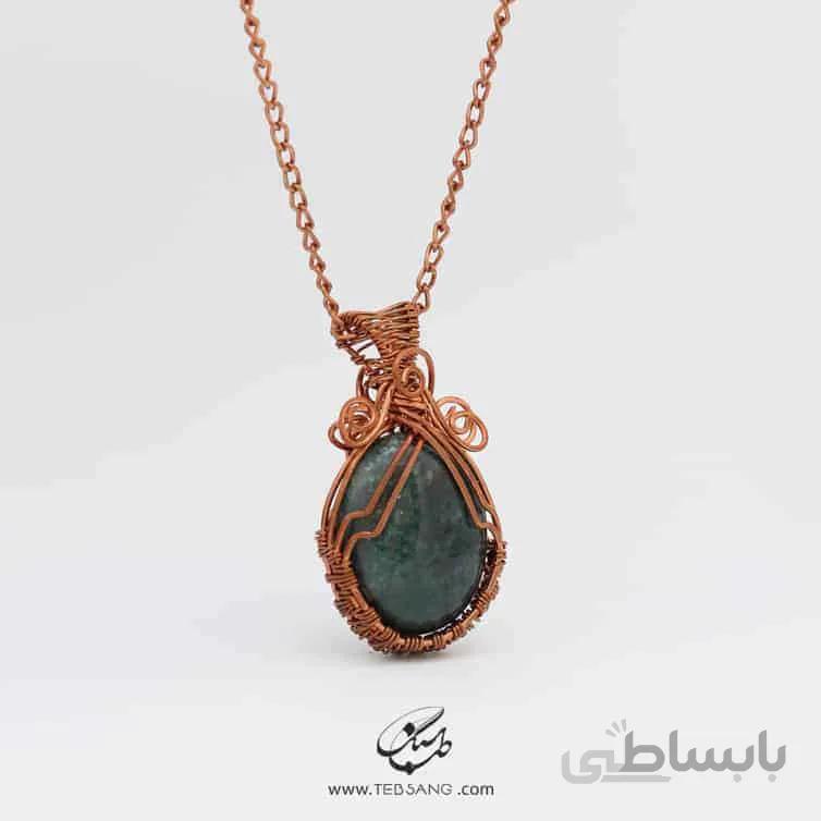 گردنبند زنانه سنگ عقیق جاسپر NT-125