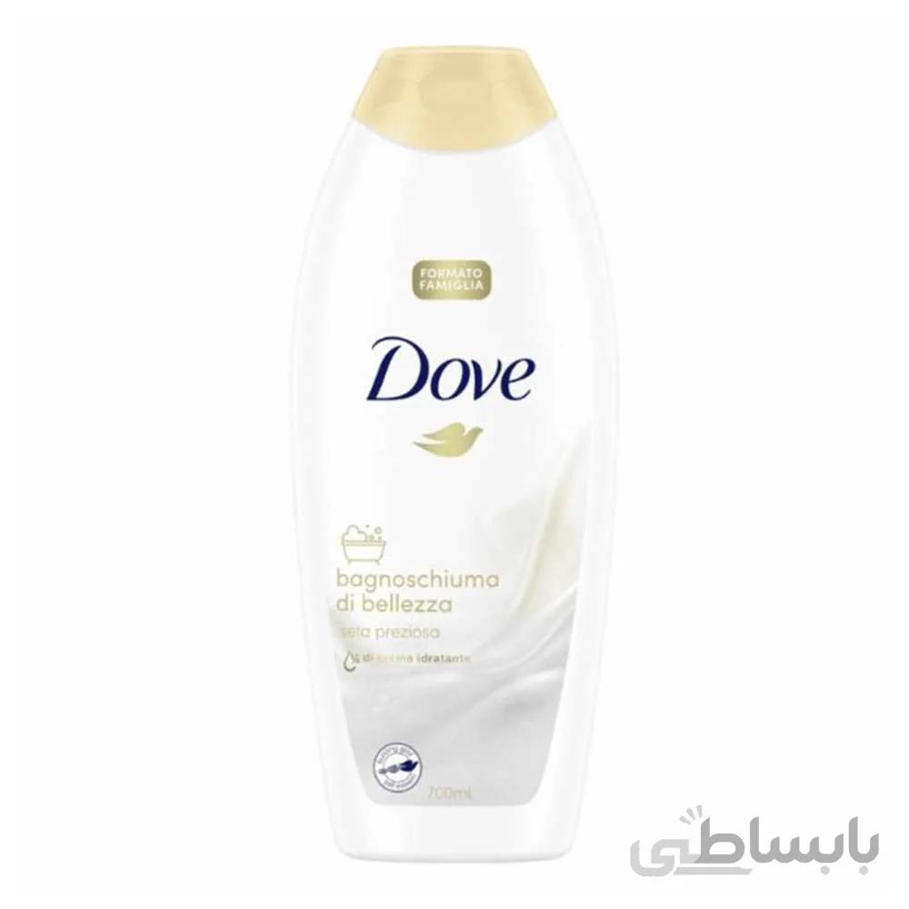 شامپو بدن کرمی داو حاوی پروتئین ابریشم مدل seta preziosa حجم 700 میلی لیتر ا dove bagnoschiuma di bellezza model seta preziosa 700ml