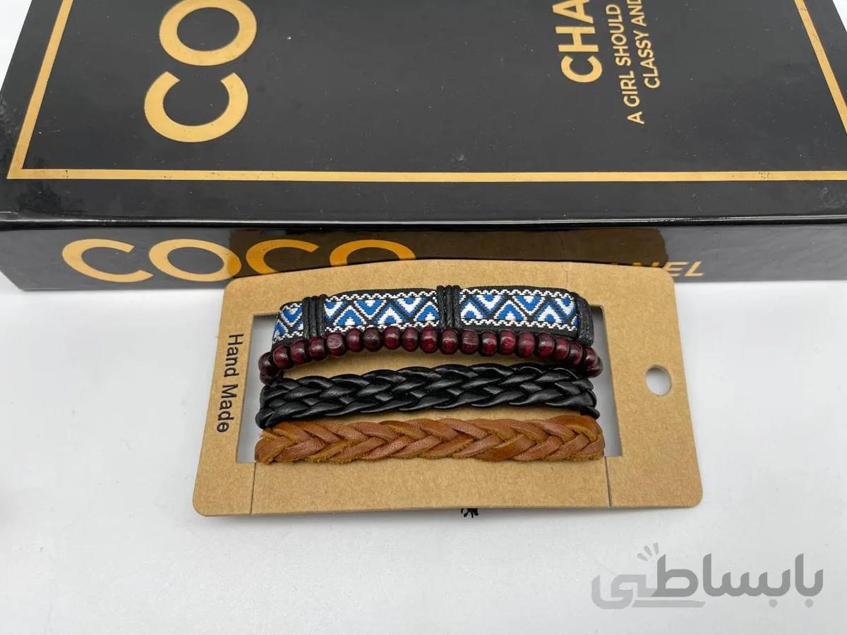پکیج دستبندهای چرم و مهره ای