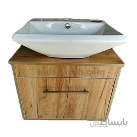 روشویی کابینتی قهوه ای روشن کد 9002