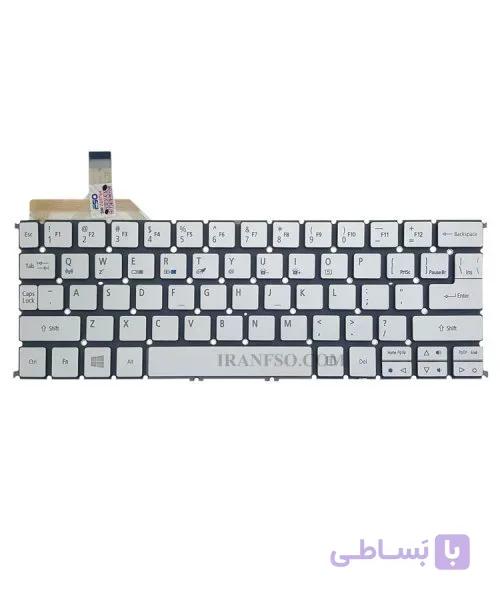 کیبرد لپ تاپ ایسر Aspire S7-191 نقره ای-اینترکوچک با بک لایت بدون فریم