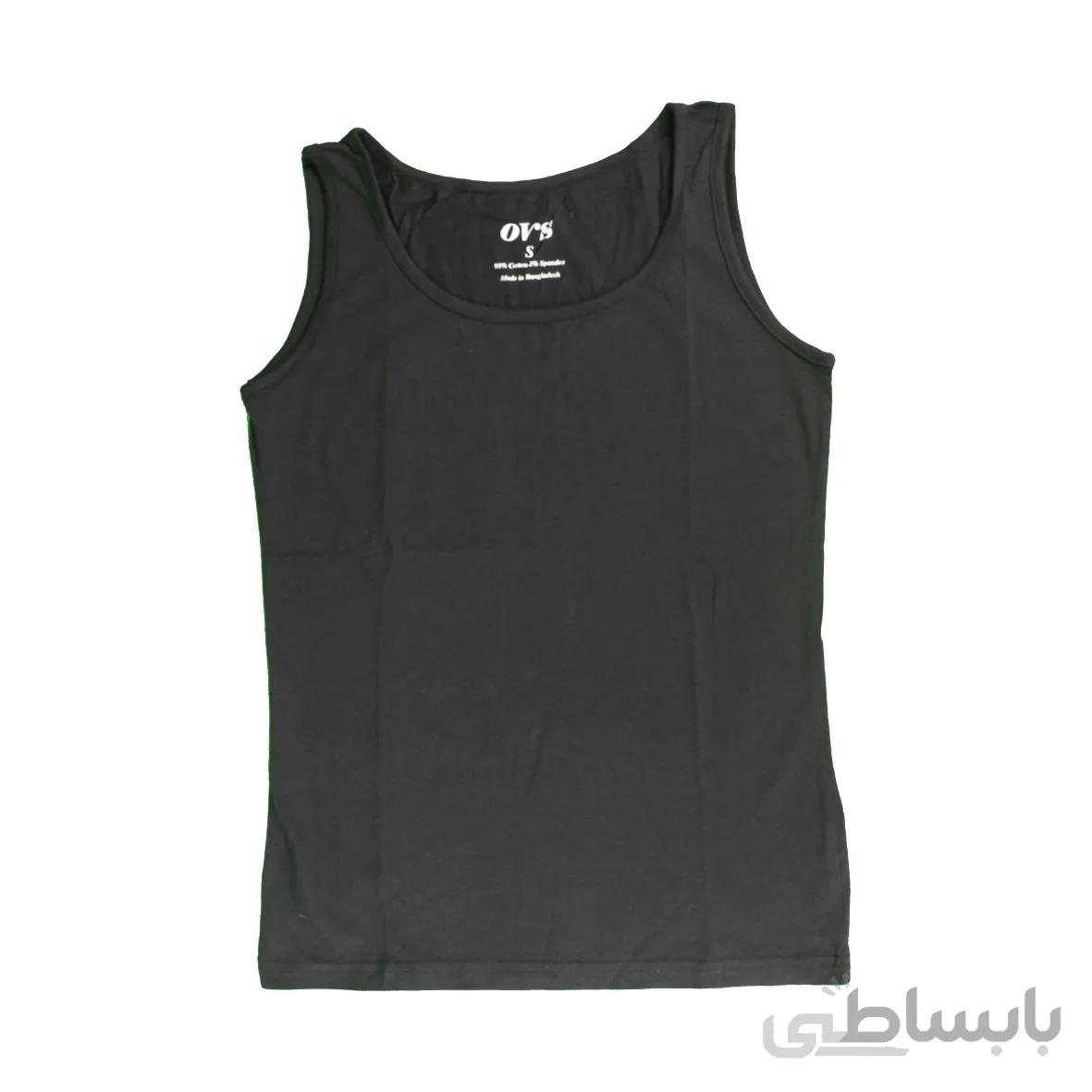 تاپ رکابی زنانه جذب یقه گرد مشکیCami top