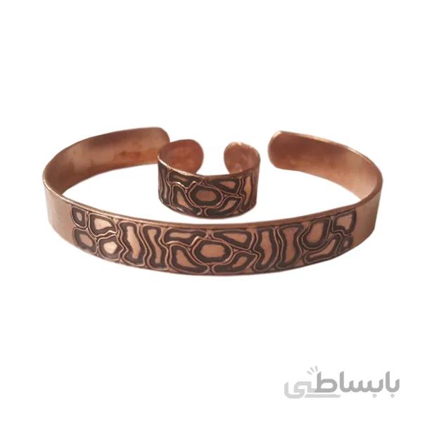 نیم ست مسی با طرح دیوار سنگی کد JW95.2